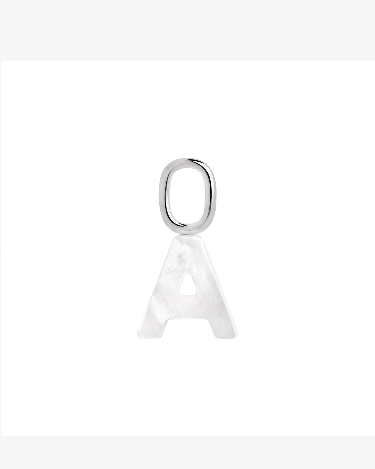 Maria Black Lucid Letter Mother of Pearl Charm in silver/rhodium-plated metal