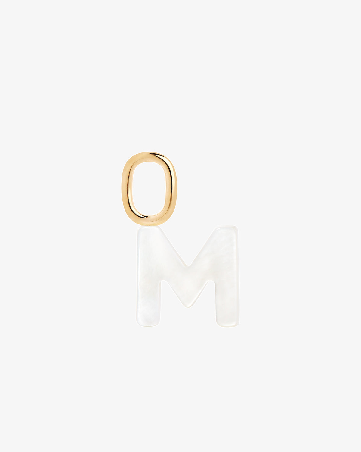 Maria Black Lucid Letter Mother of Pearl Charm in gold-plated sterling silver, front view, view 14