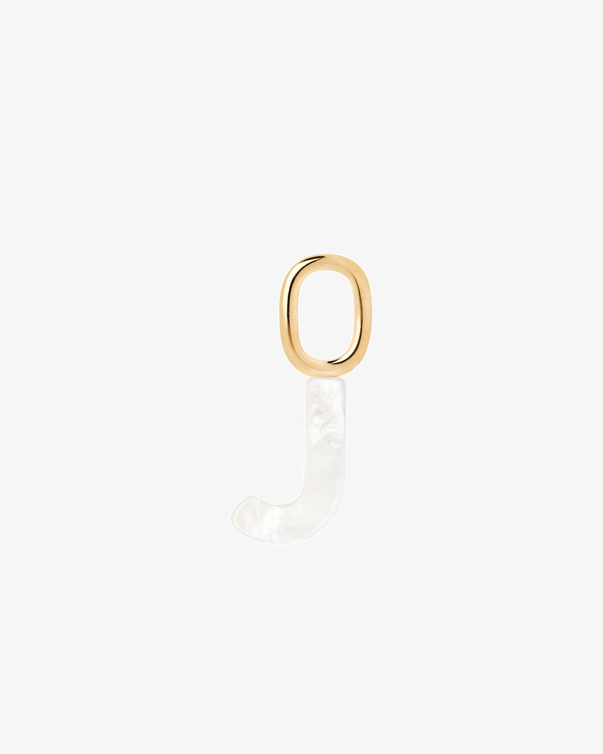 Maria Black Lucid Letter Mother of Pearl Charm in gold-plated sterling silver, front view, view 17