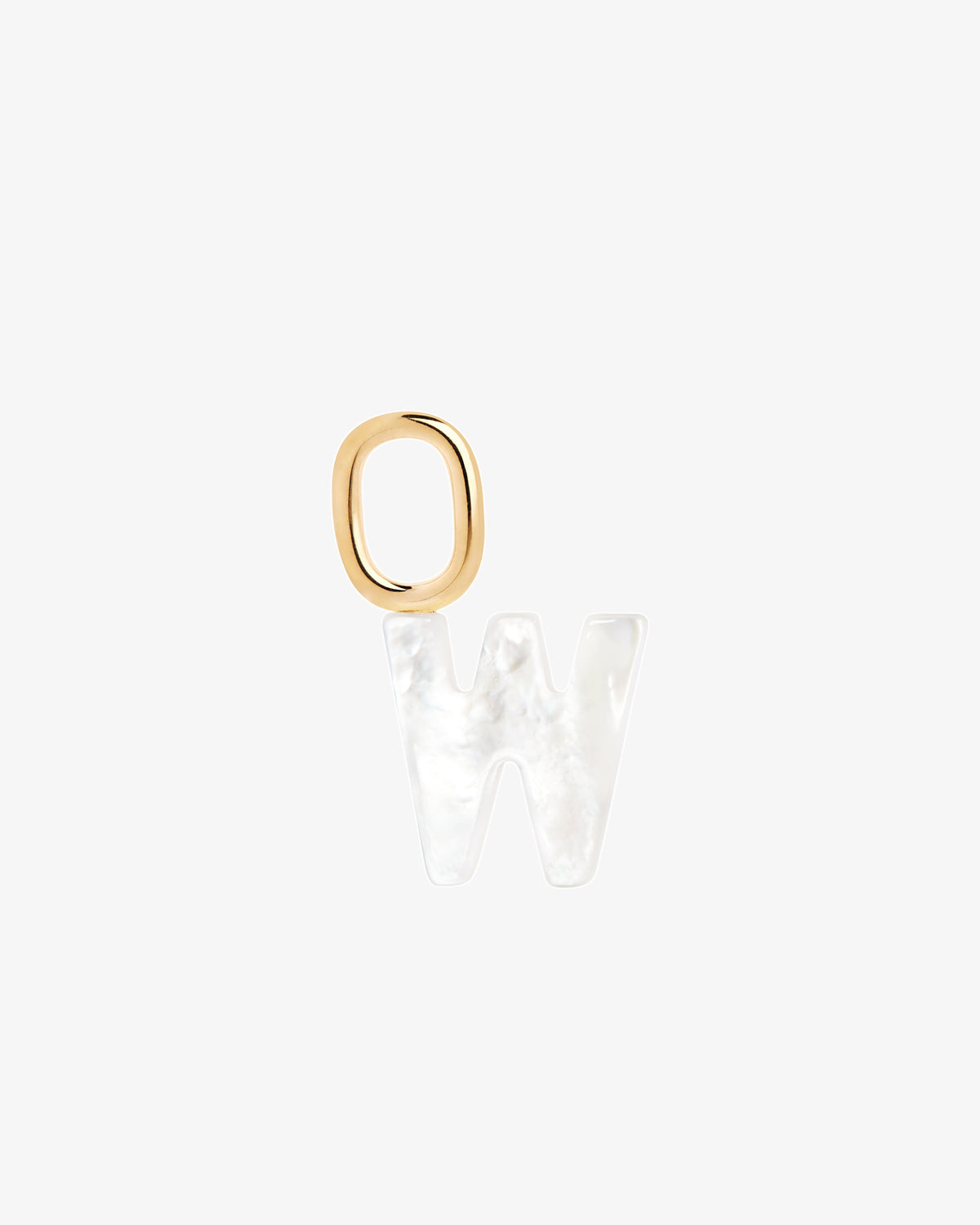 Maria Black Lucid Letter Mother of Pearl Charm in gold-plated sterling silver, front view, view 4