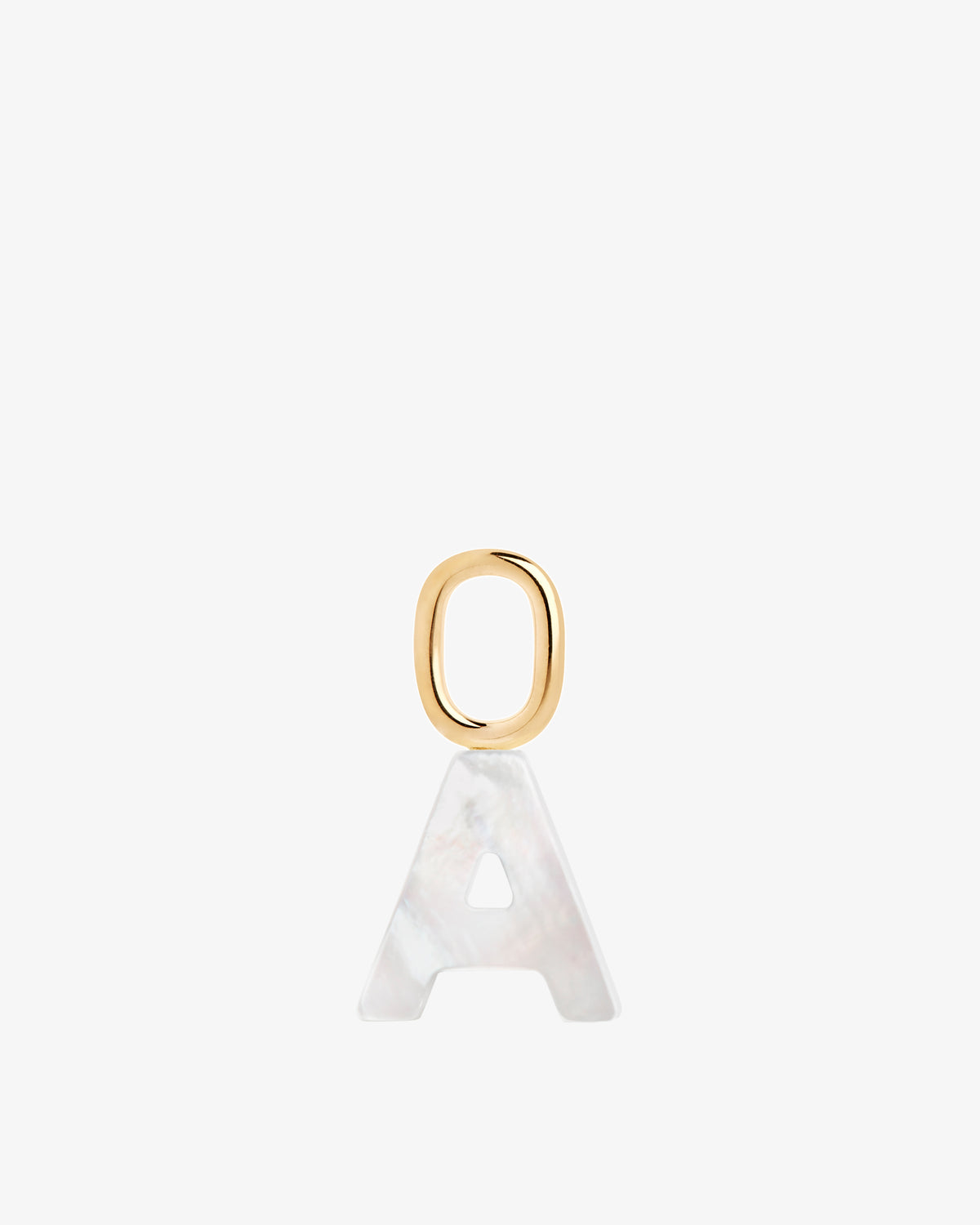 Maria Black Lucid Letter Mother of Pearl Charm in gold-plated sterling silver