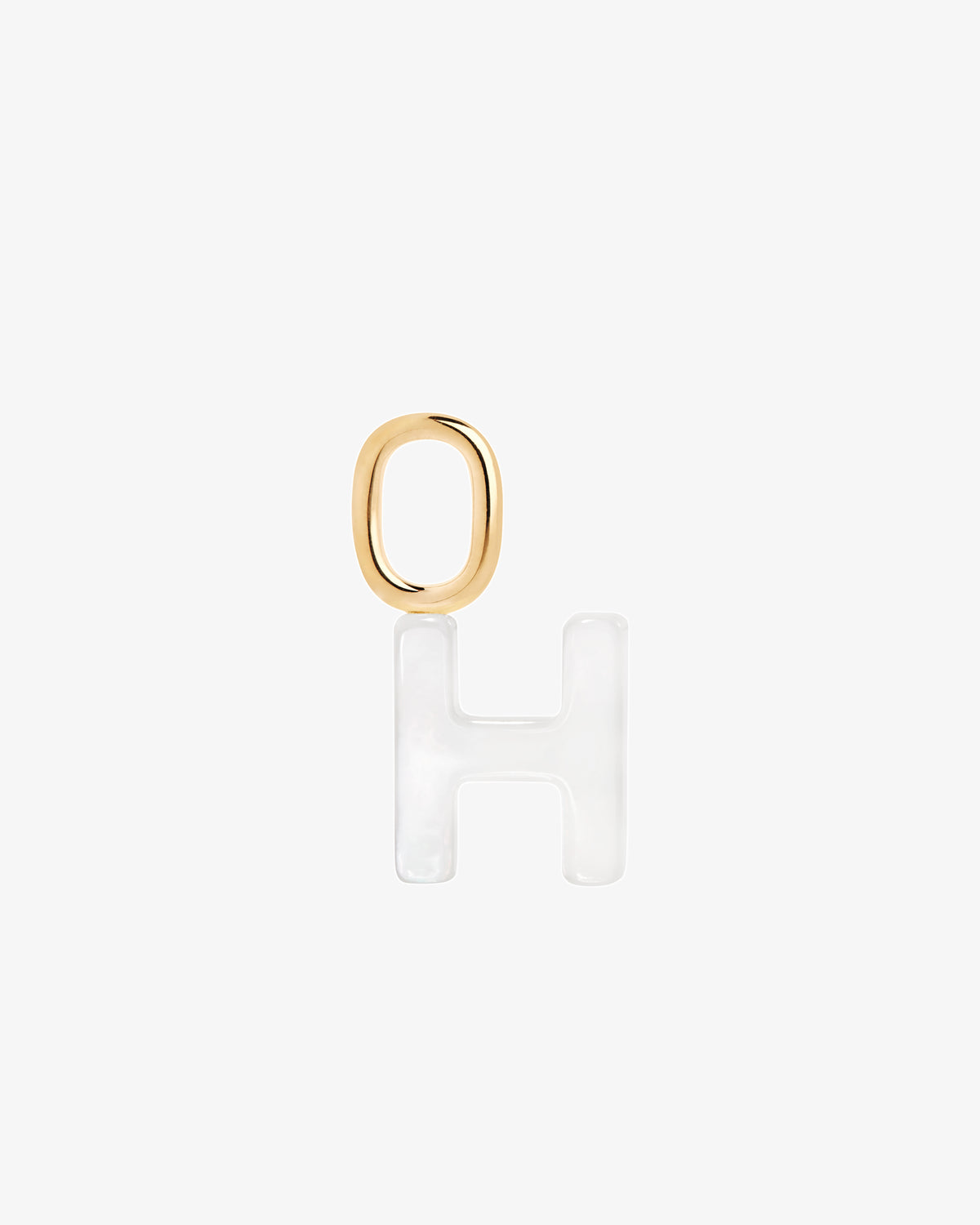 Maria Black Lucid Letter Mother of Pearl Charm in gold-plated sterling silver, front view, view 19