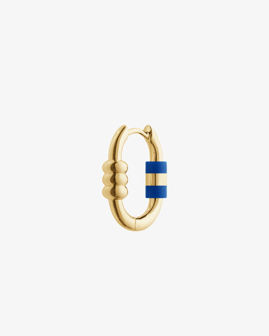 Maria Black Fine 14K Gold Vertigo 12 Blue Stripe Single Earring