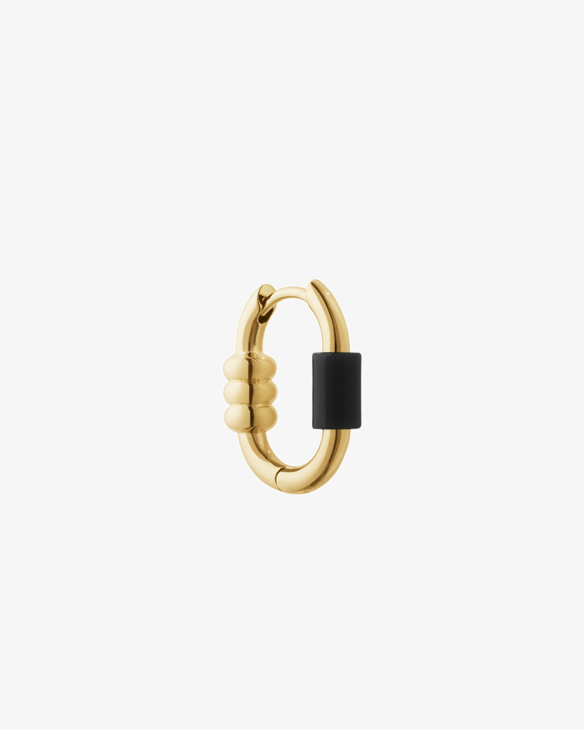 Maria Black Fine 14K Gold Vertigo 12 Black and Gold Single Earring, front view