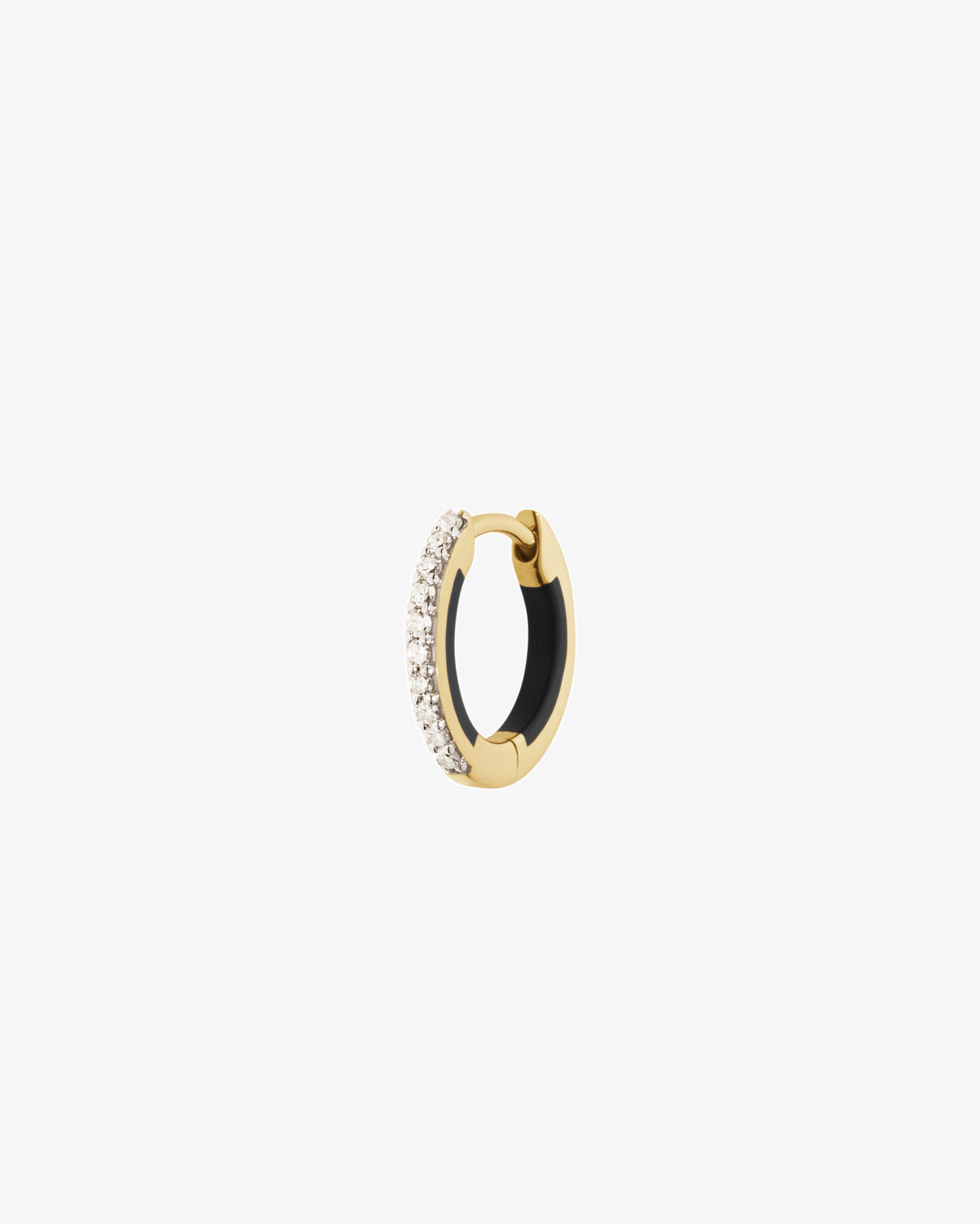 Maria Black Fine 14K Gold Lost Highway 8 Black Lab Grown Diamond Huggie Single Earring