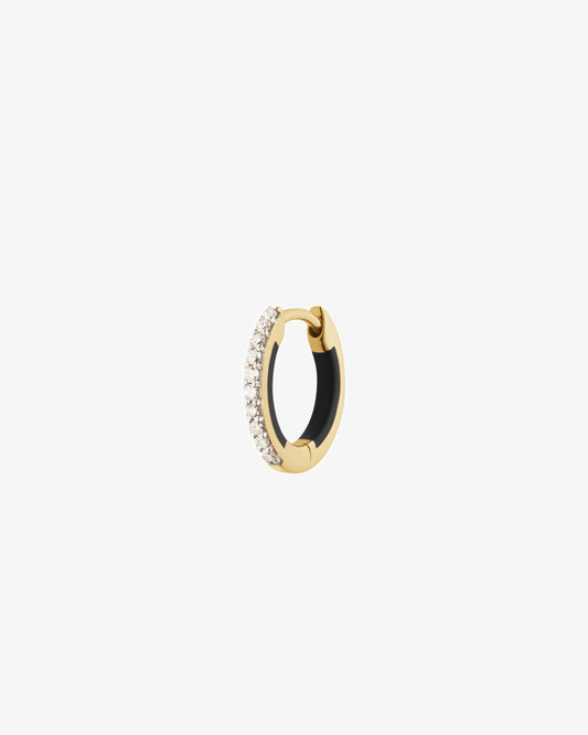 Maria Black Fine 14K Gold Lost Highway 8 Black Lab Grown Diamond Huggie Single Earring