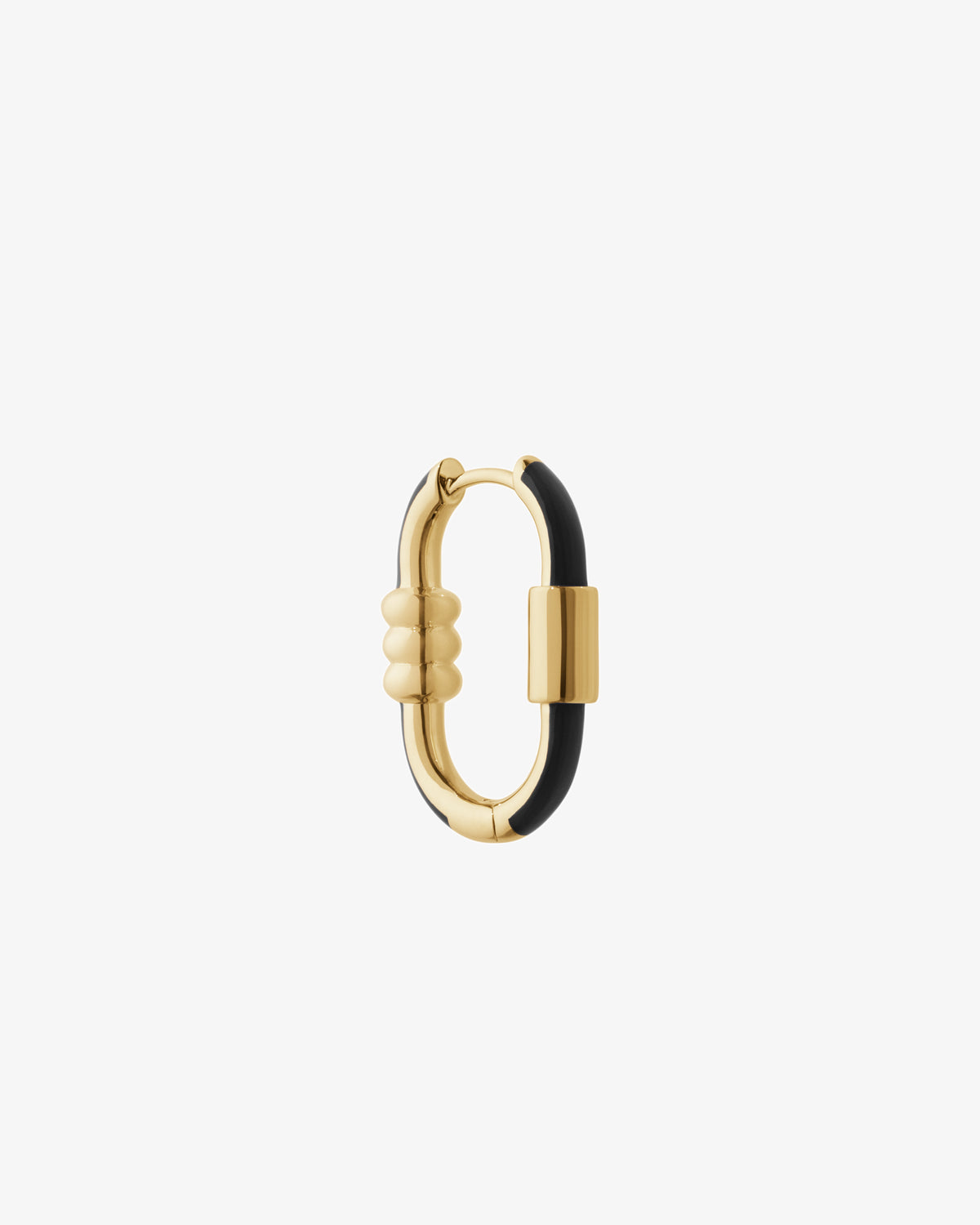 Maria Black Fine 14K Gold Vertigo 16 Black Single Earring, front view