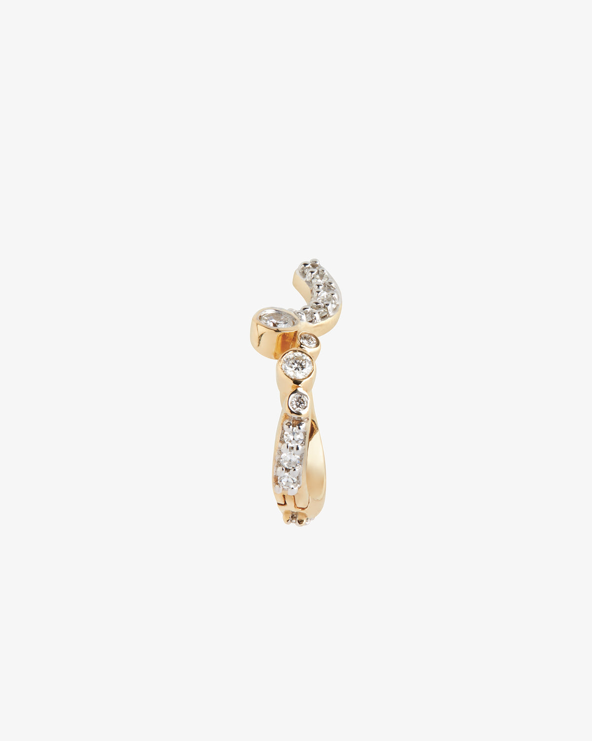 Maria Black Fine 14K Gold Versailles Huggie Single Earring, side view