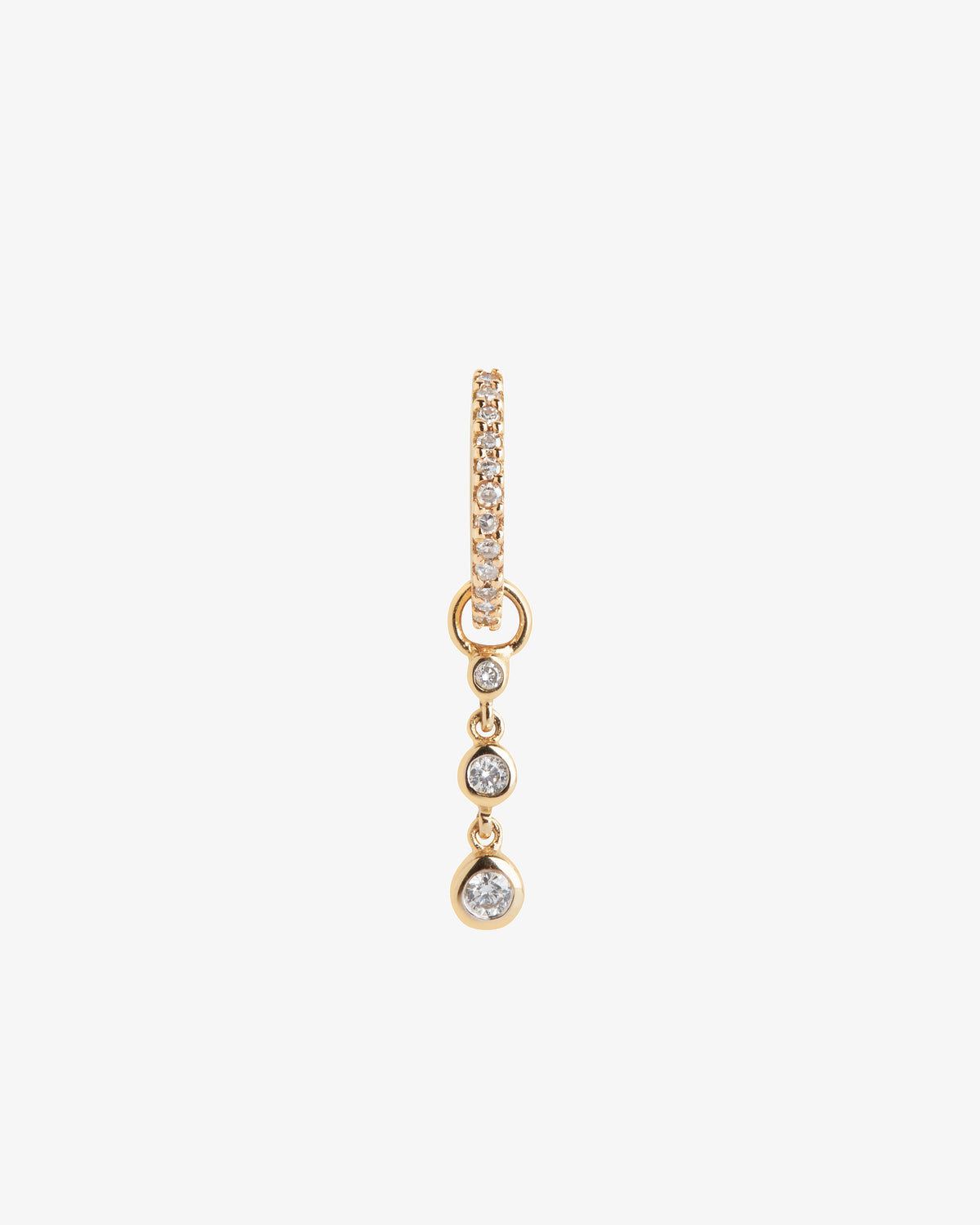 Maria Black Fine 14K Gold Mademoiselle Lab Grown Diamond Huggie Single Earring, front view