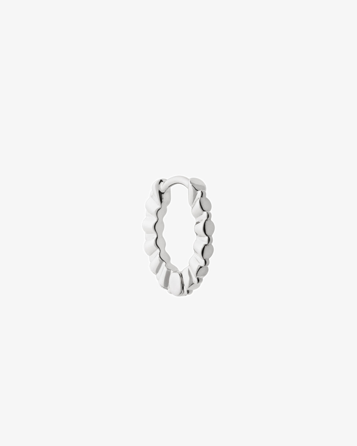 Maria Black Fine 14K White Gold True Romance 8 Lab Grown Diamond Huggie Single Earring, front view, view 2