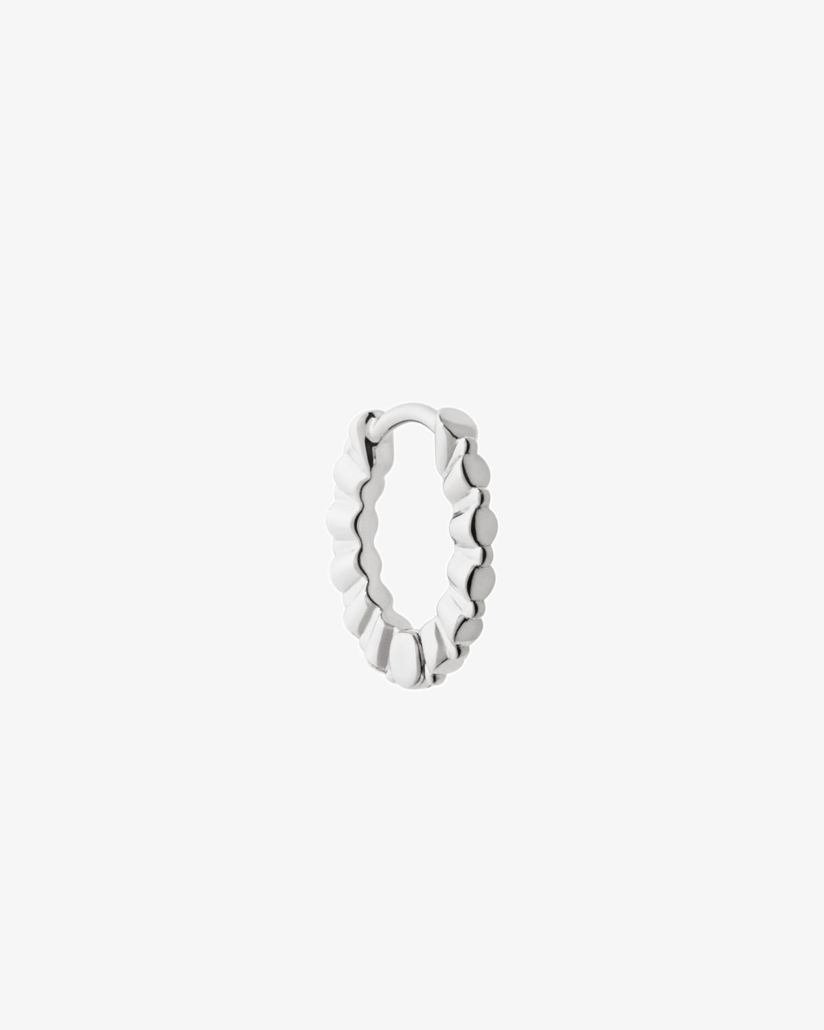 Maria Black Fine 14K White Gold True Romance 8 Lab Grown Diamond Huggie Single Earring, front view