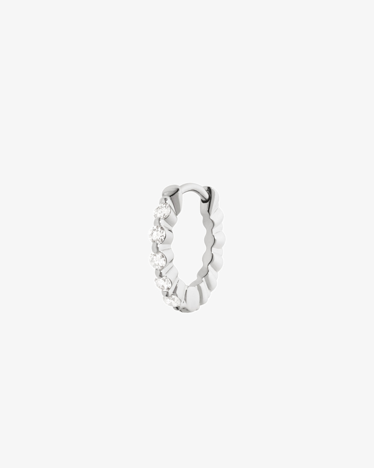 Maria Black Fine 14K White Gold True Romance 8 Lab Grown Diamond Huggie Single Earring
