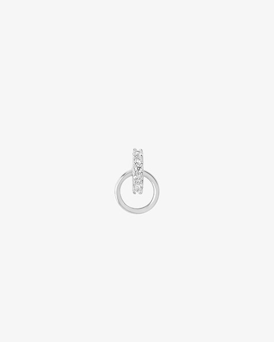 Maria Black Fine 14K White Gold Lila Lab Grown Diamond Hoop Stud Single Earring