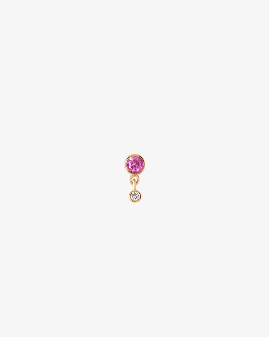 Maria Black Fine 14K Gold Pink Sapphire Mini Me Lab Grown Diamond Stud Single Earring