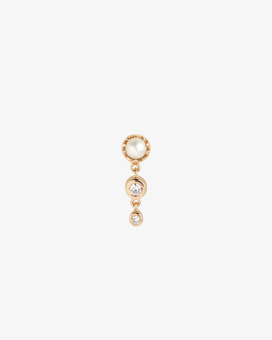 Maria Black Fine 14K Gold Lustre Pearl Stud Single Earring