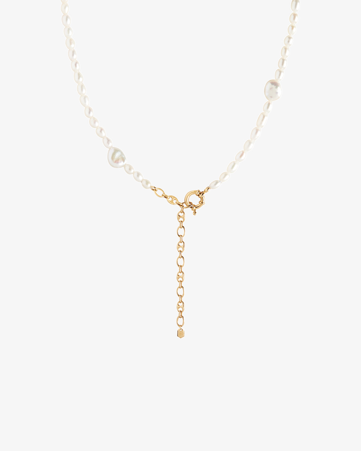 Maria Black Martini Pearl Necklace in gold-plated sterling silver, front view