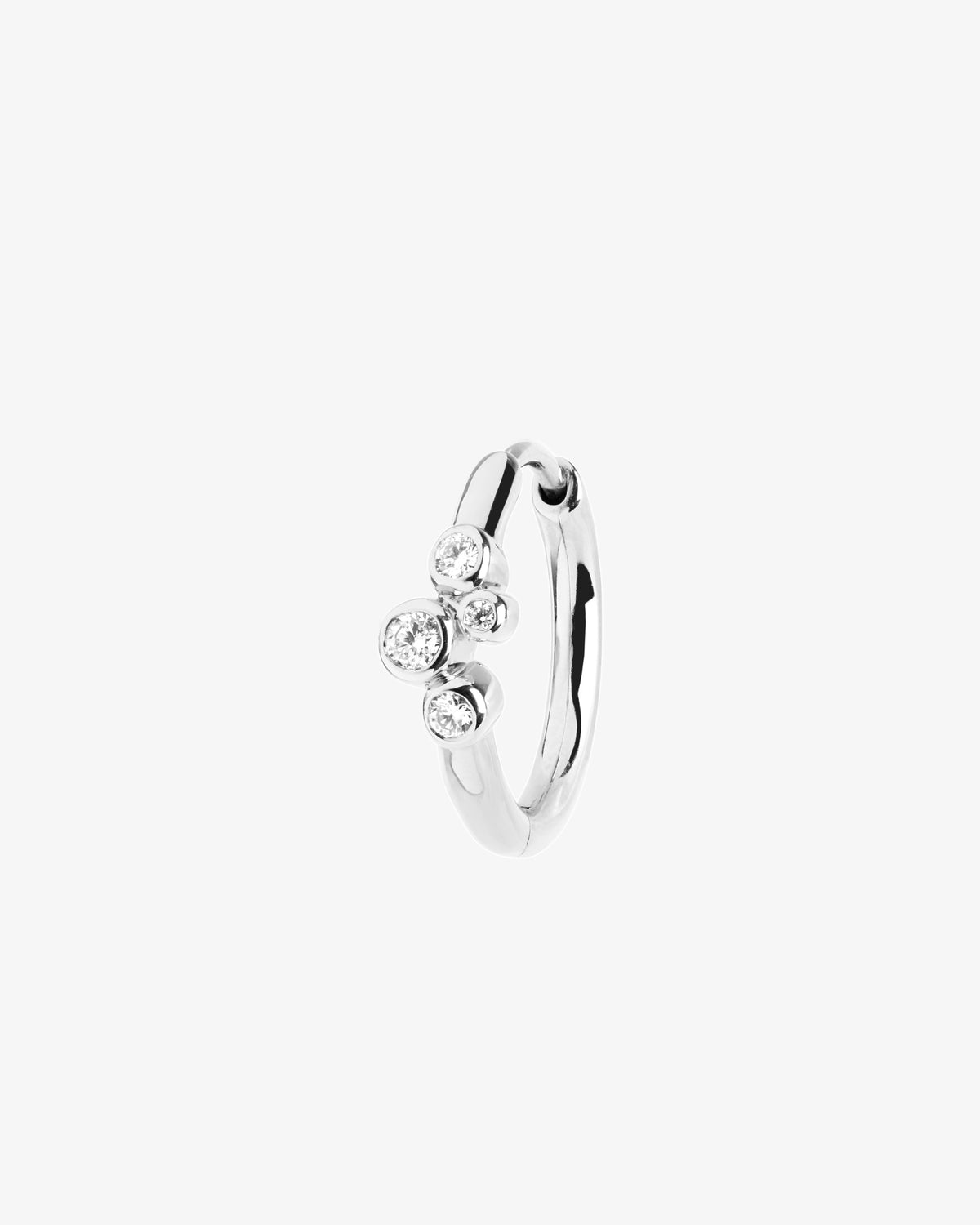 Maria Black Fine 14K White Gold Elena Lab Grown Diamond Huggie 10 Single Earring