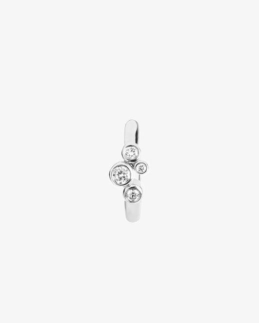 Maria Black Fine 14K White Gold Elena Lab Grown Diamond Huggie 8 Single Earring