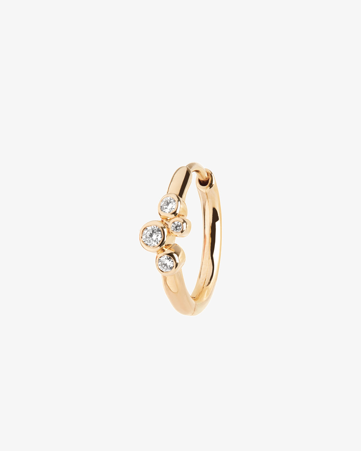 Maria Black Fine 14K Gold Elena Lab Grown Diamond Huggie 10 Single Earring, angled view