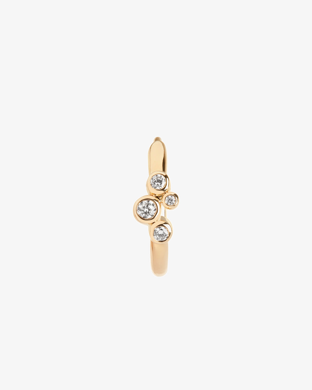 Maria Black Fine 14K Gold Elena Lab Grown Diamond Huggie 10 Single Earring, front view