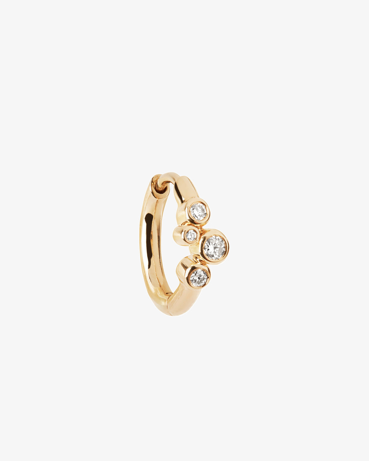 Maria Black Fine 14K Gold Elena Lab Grown Diamond Huggie 8 Single Earring, angled view