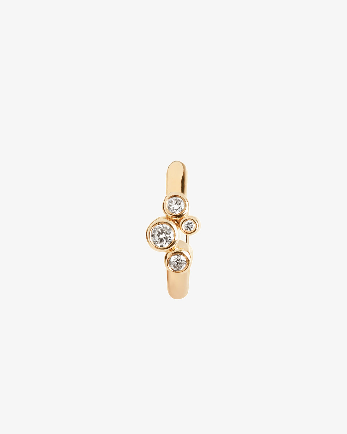 Maria Black Fine 14K Gold Elena Lab Grown Diamond Huggie 8 Single Earring, front view