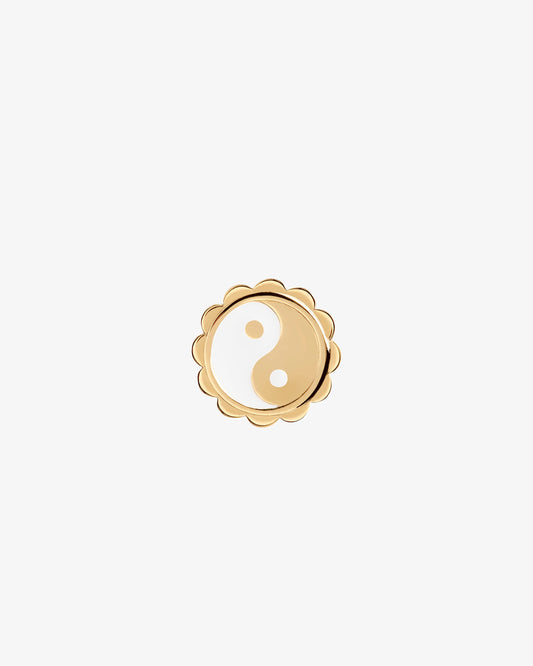 Maria Black Perfect High Coin White Charm in gold-plated sterling silver