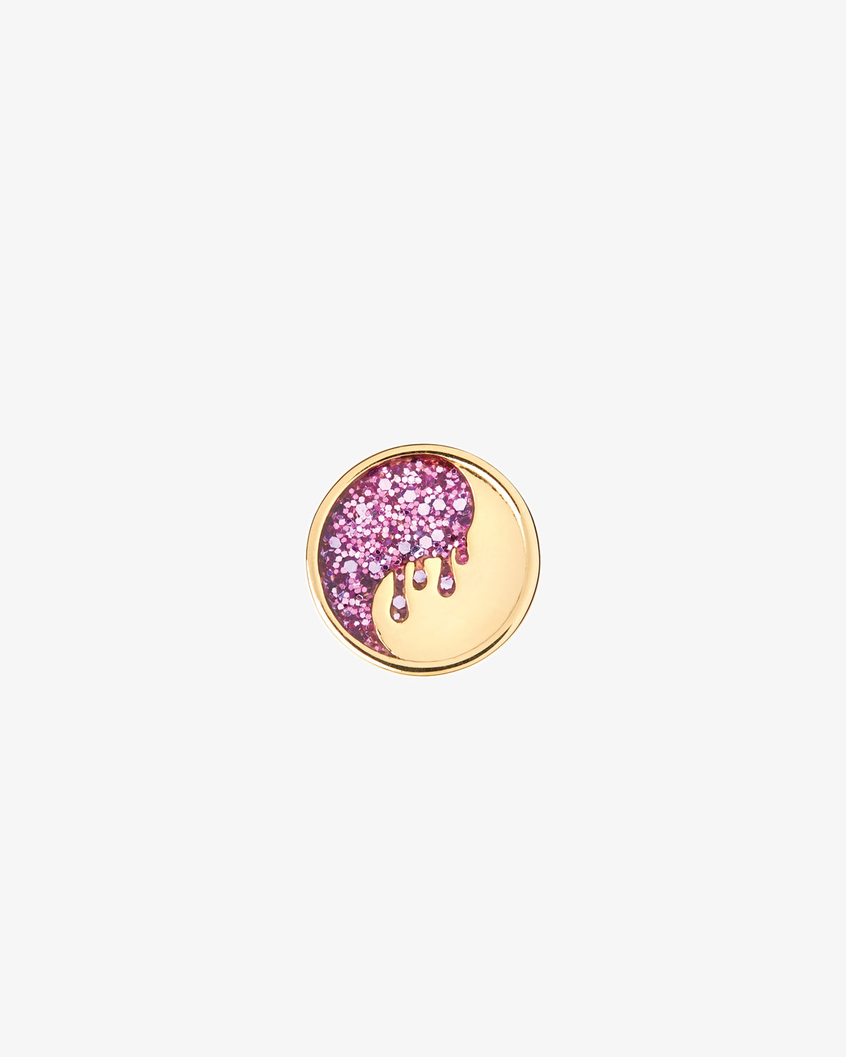 Maria Black Detox Coin Lilac Glitter Charm in gold-plated sterling silver