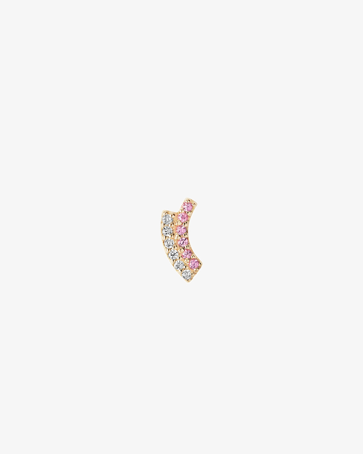 Maria Black Fine 14K Gold Rainbow Pink Sapphire Lab Grown Diamond Stud Single Earring