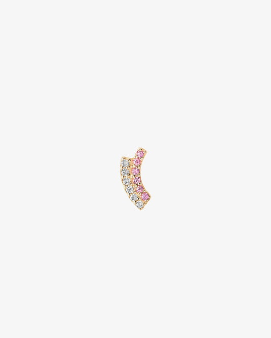 Maria Black Fine 14K Gold Rainbow Pink Sapphire Lab Grown Diamond Stud Single Earring