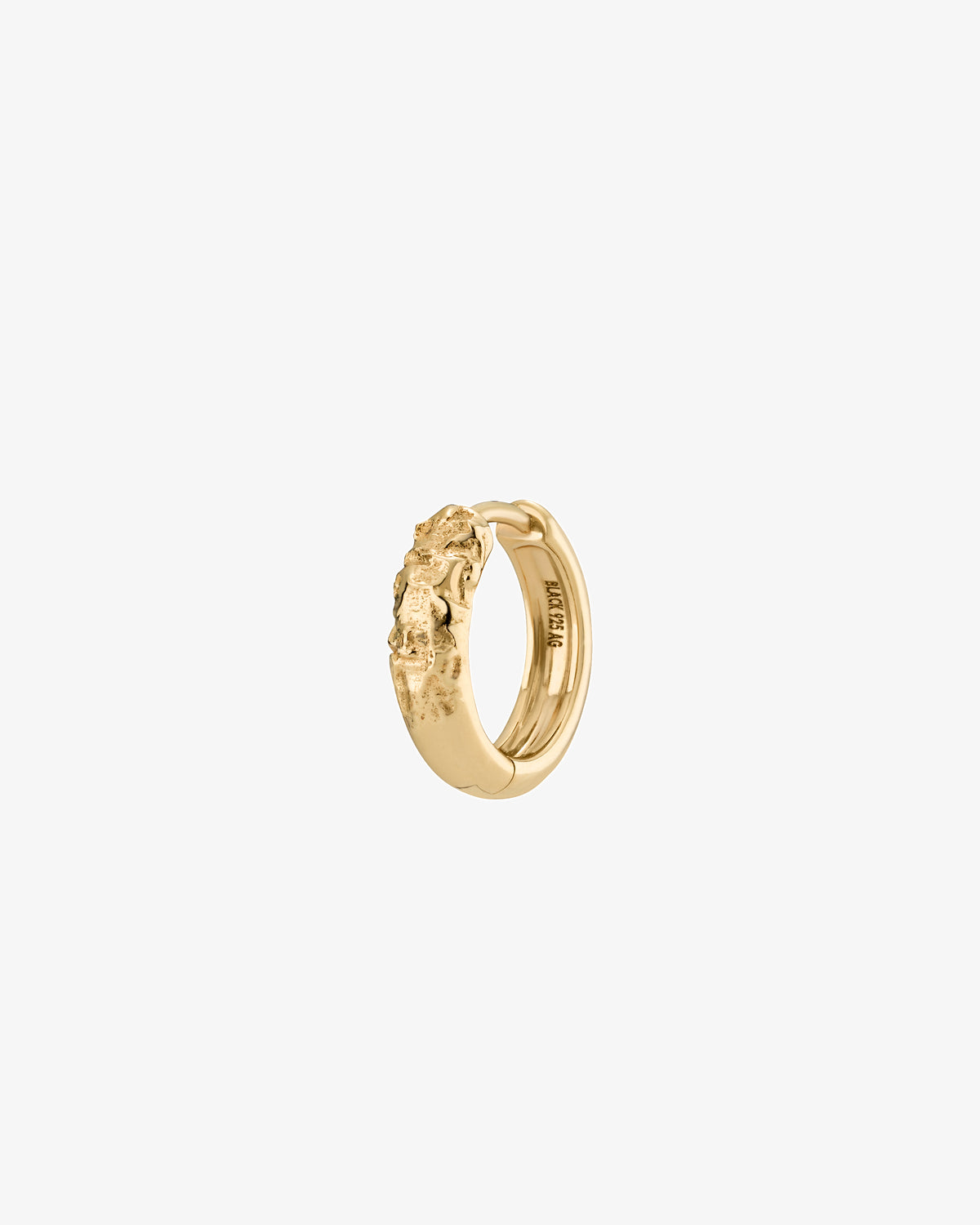 Maria Black Axton 11 Huggie Single Earring in gold-plated sterling silver, angled view