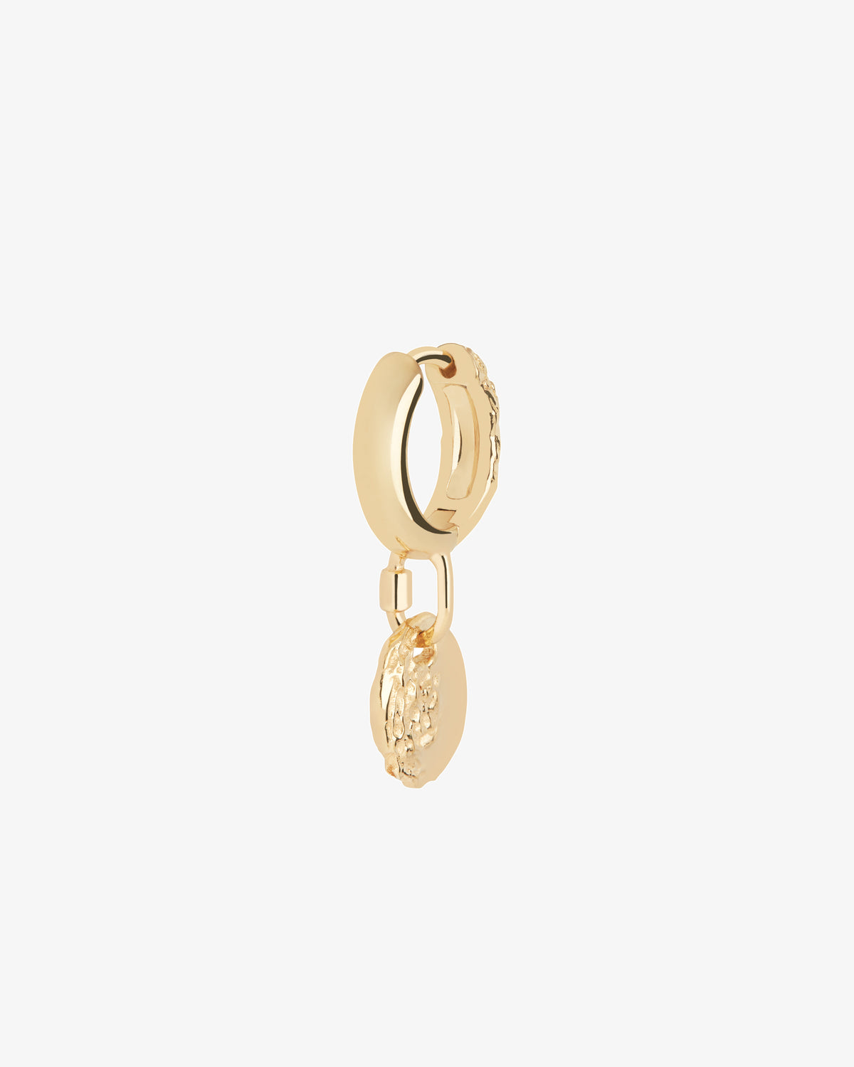Maria Black Avani 9 Huggie Single Earring in gold-plated sterling silver, side view