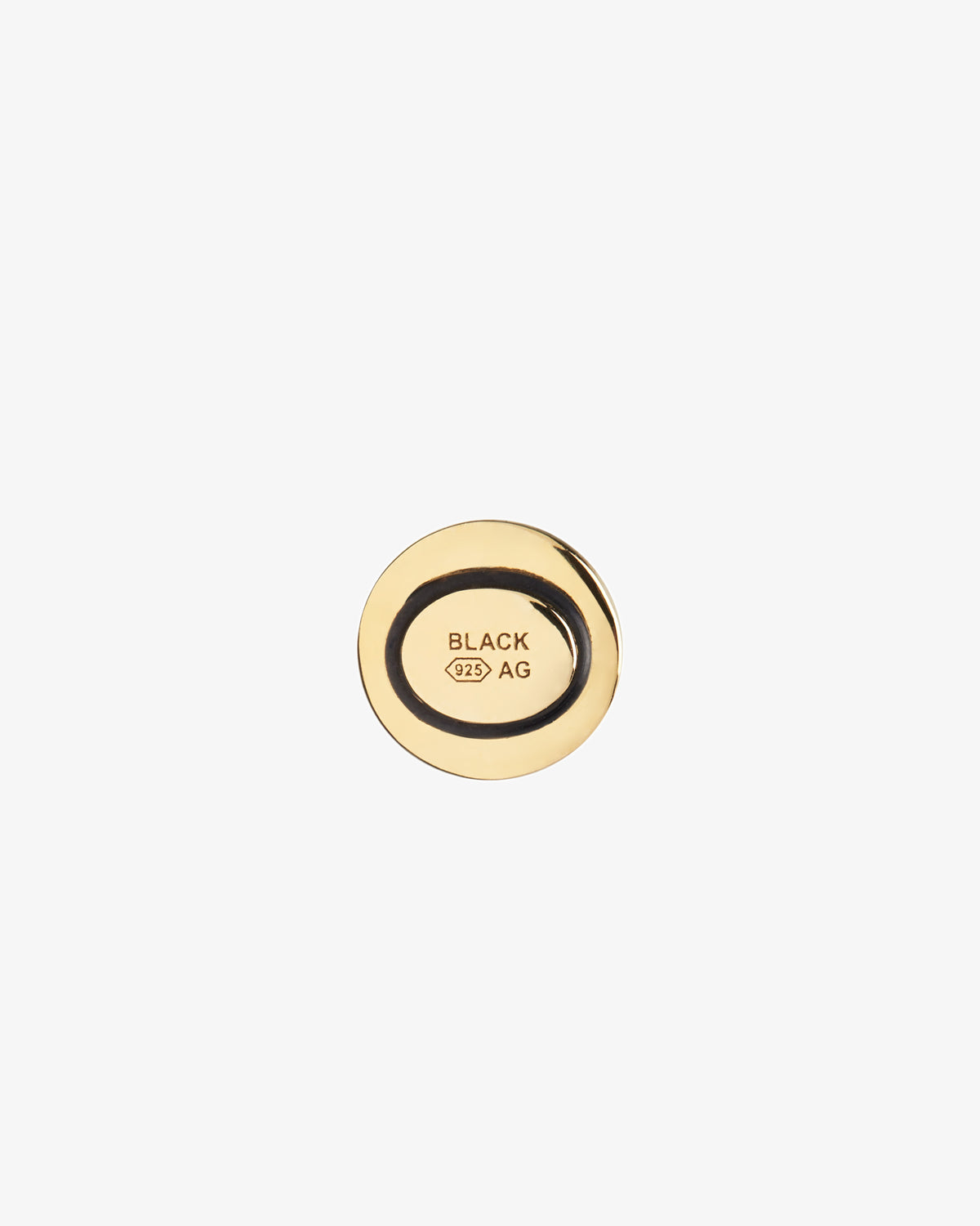 Maria Black Perfect High Coin White Charm in gold-plated sterling silver, back view