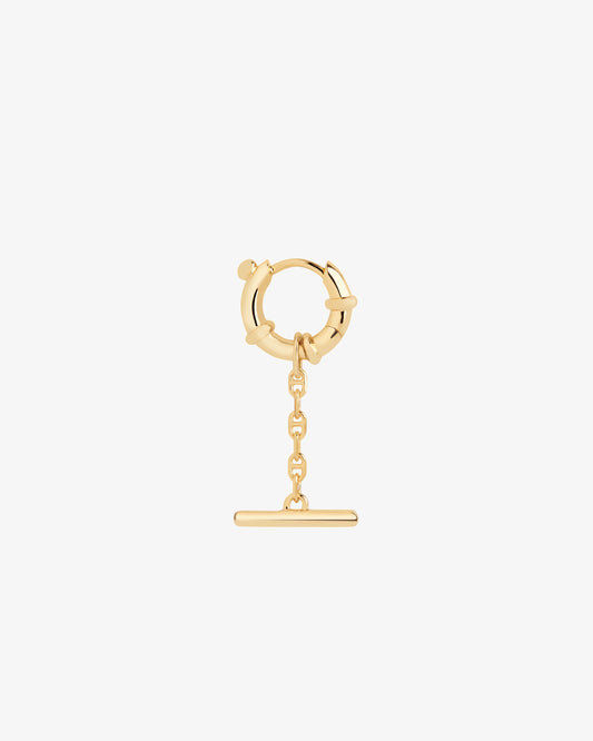 Maria Black Spring Bar Huggie Single Earring in gold-plated sterling silver
