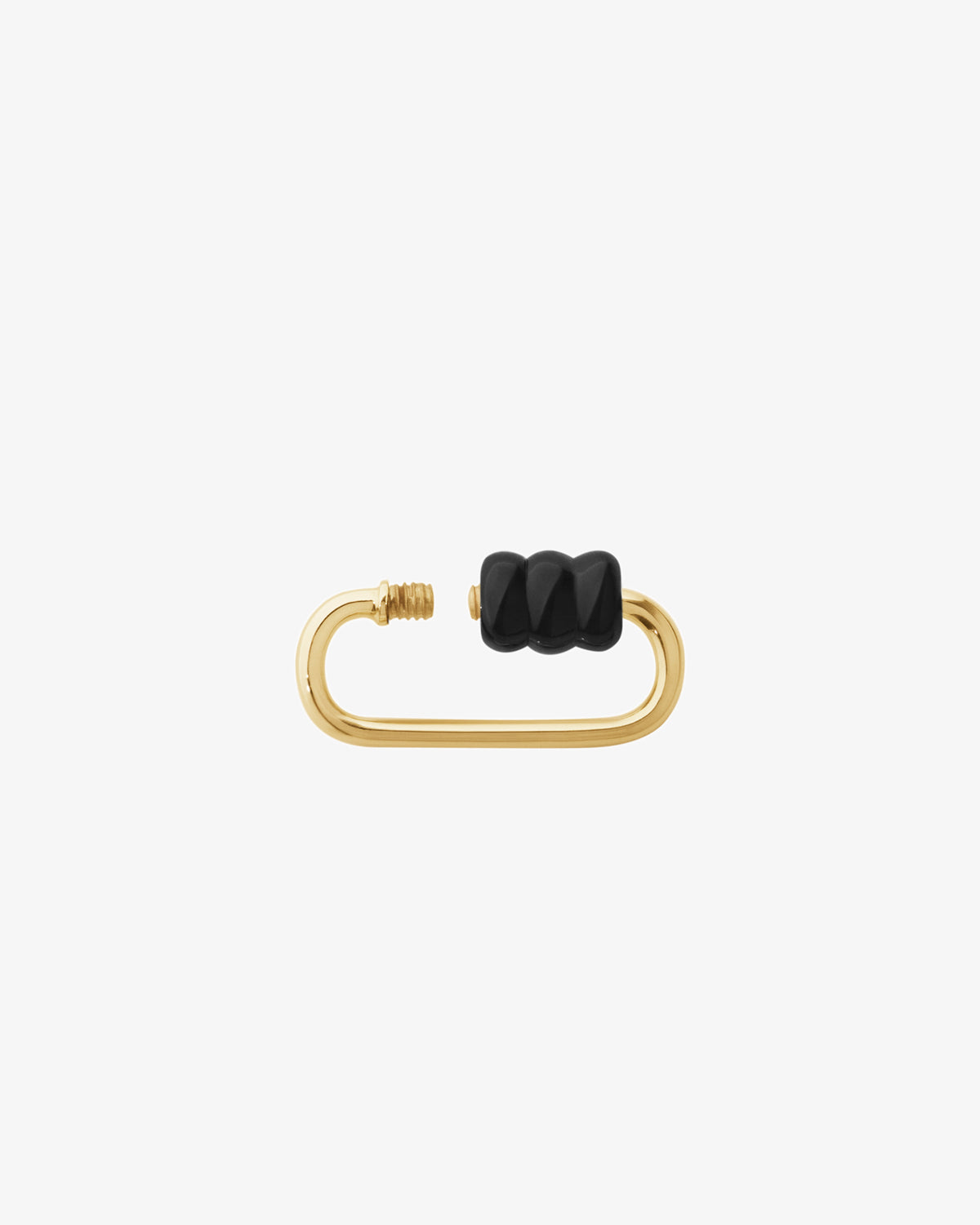Maria Black Fine 14K Gold Vertigo Lock Black Bracelet, angled view