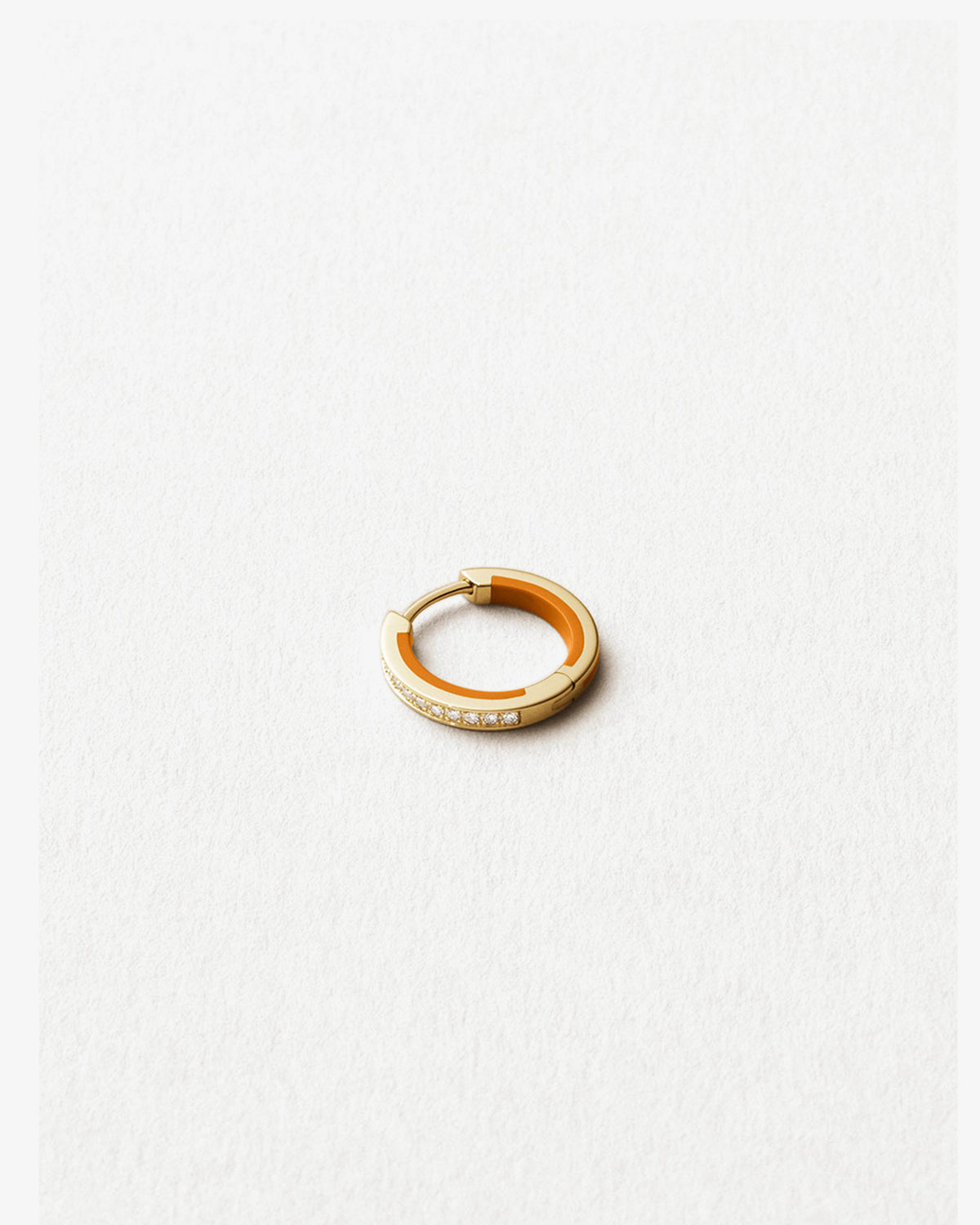 Maria Black Fine 14K Gold Casablanca 10 Orange Lab Grown Diamond Huggie Single Earring, angled view, view 2