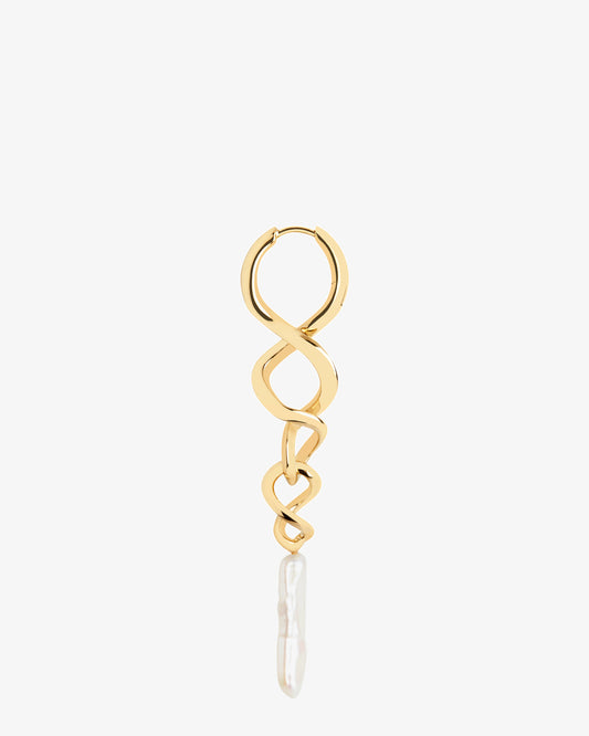 Maria Black Tornado Pearl Single Earring in gold-plated sterling silver