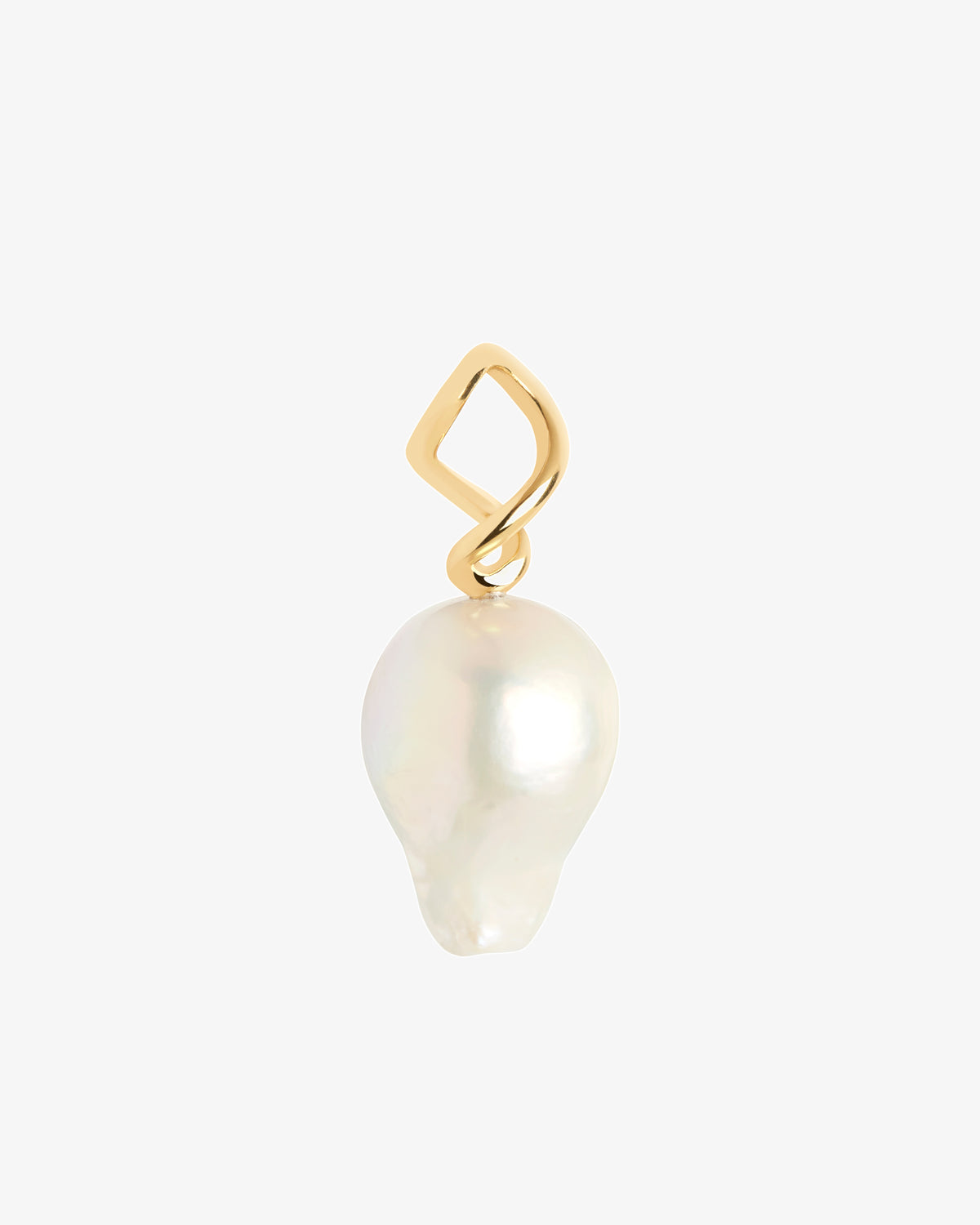 Maria Black Twister Pearl Charm in gold-plated sterling silver, angled view