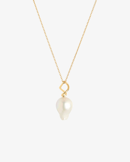 Maria Black Twister Pearl Necklace in gold-plated sterling silver