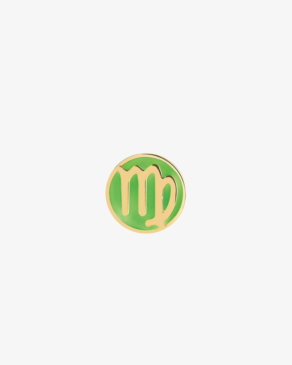 Maria Black Virgo Coin Neon Charm in gold-plated sterling silver, front view