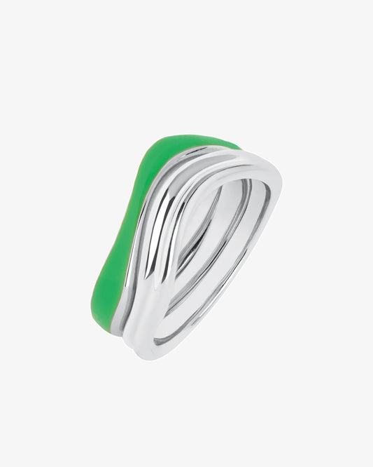 Maria Black Soma Neon Ring Stack in 925 sterling silver