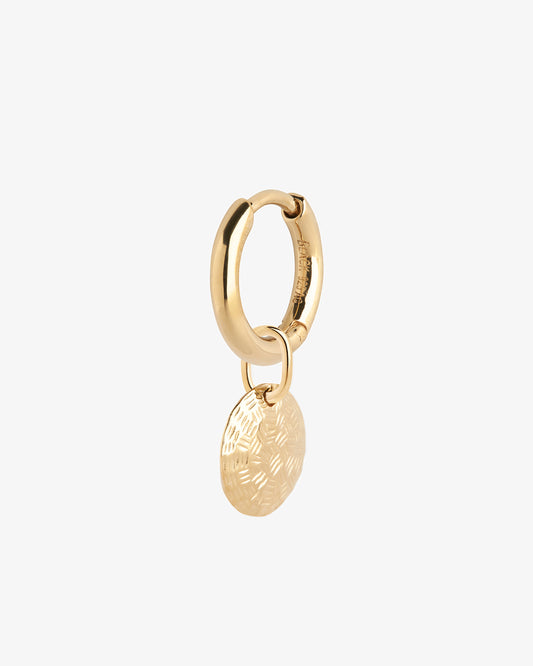 Maria Black Tan Huggie Single Earring in gold-plated sterling silver