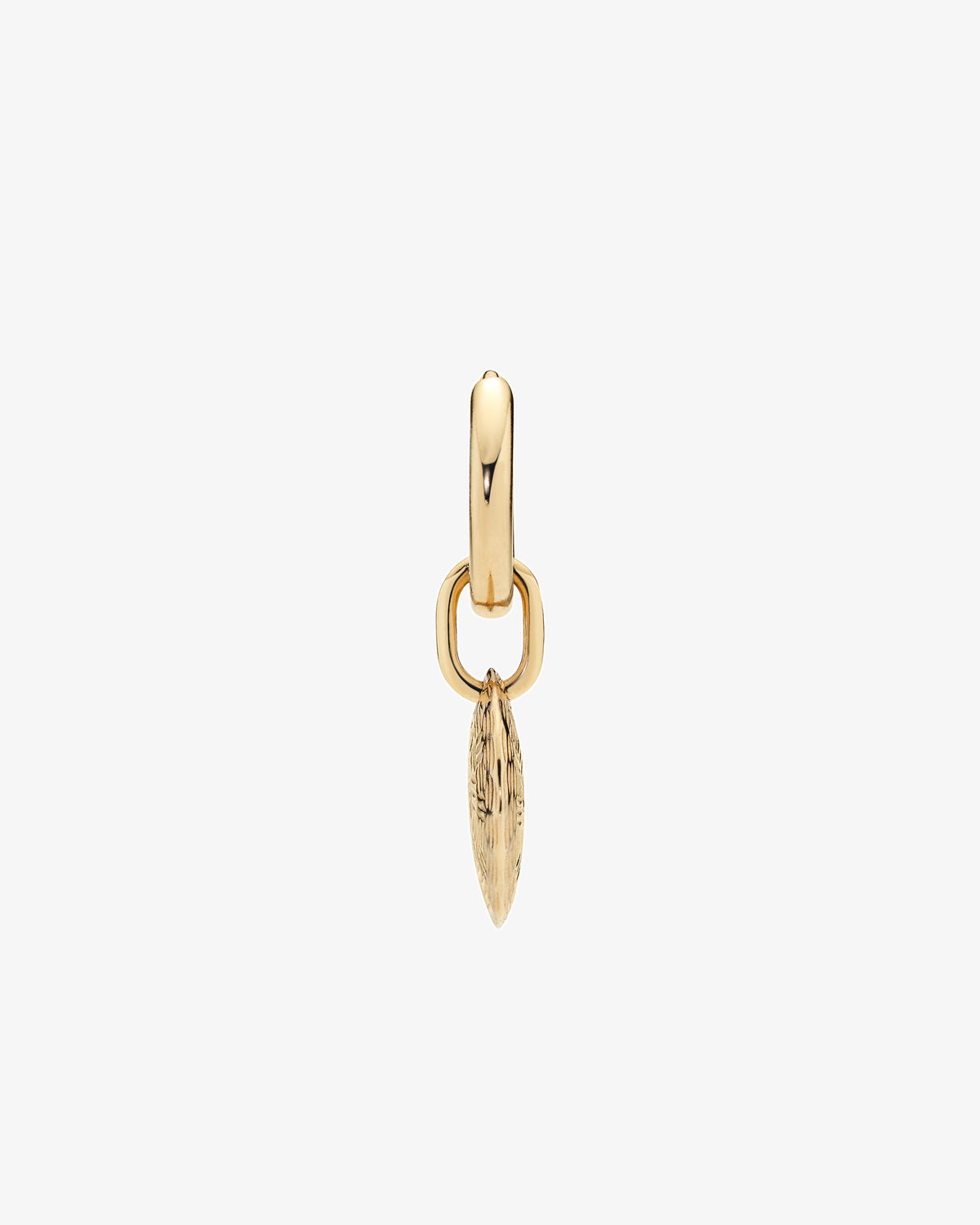 Maria Black Tan Huggie Single Earring in gold-plated sterling silver, side view