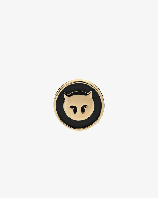 Maria Black Naughty Coin Black Charm in gold-plated sterling silver