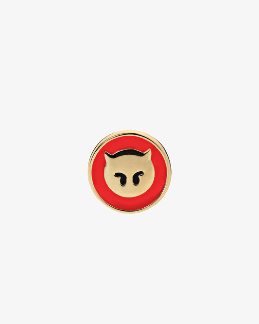 Maria Black Naughty Coin Red Charm in gold-plated sterling silver
