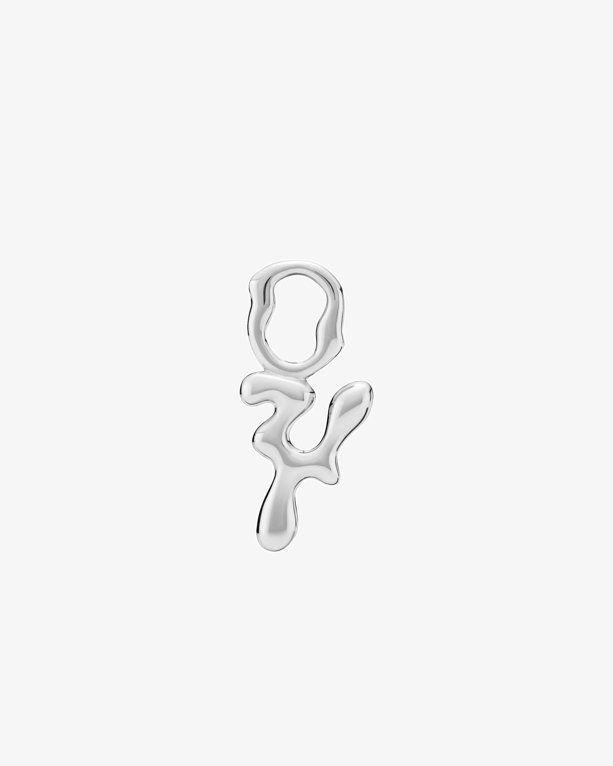 Maria Black Fluent Letter Charm in 925 sterling silver, front view, view 3