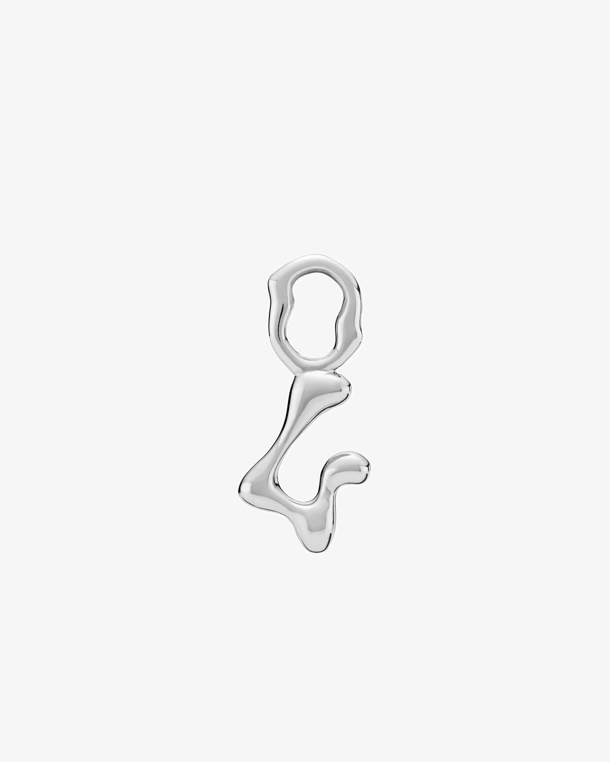 Maria Black Fluent Letter Charm in 925 sterling silver, front view, view 16