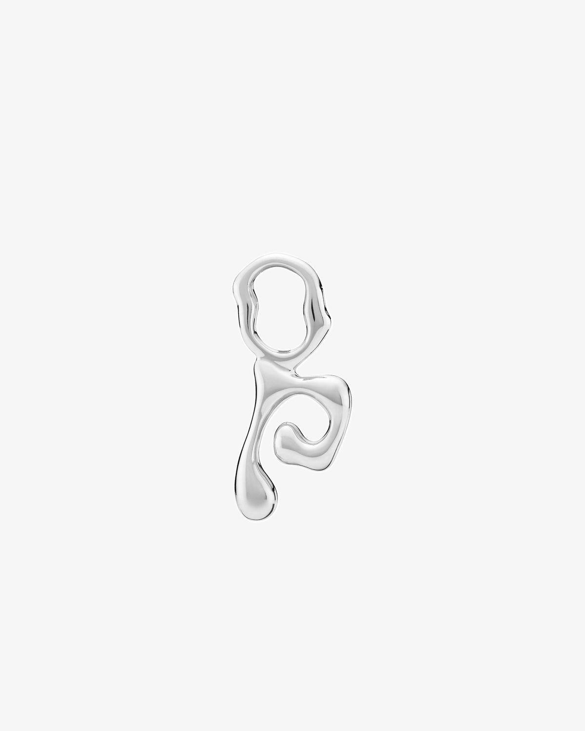 Maria Black Fluent Letter Charm in 925 sterling silver, front view, view 12