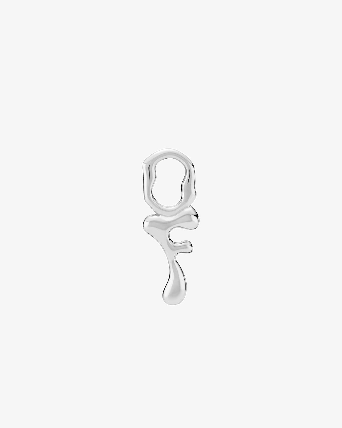 Maria Black Fluent Letter Charm in 925 sterling silver, front view, view 22