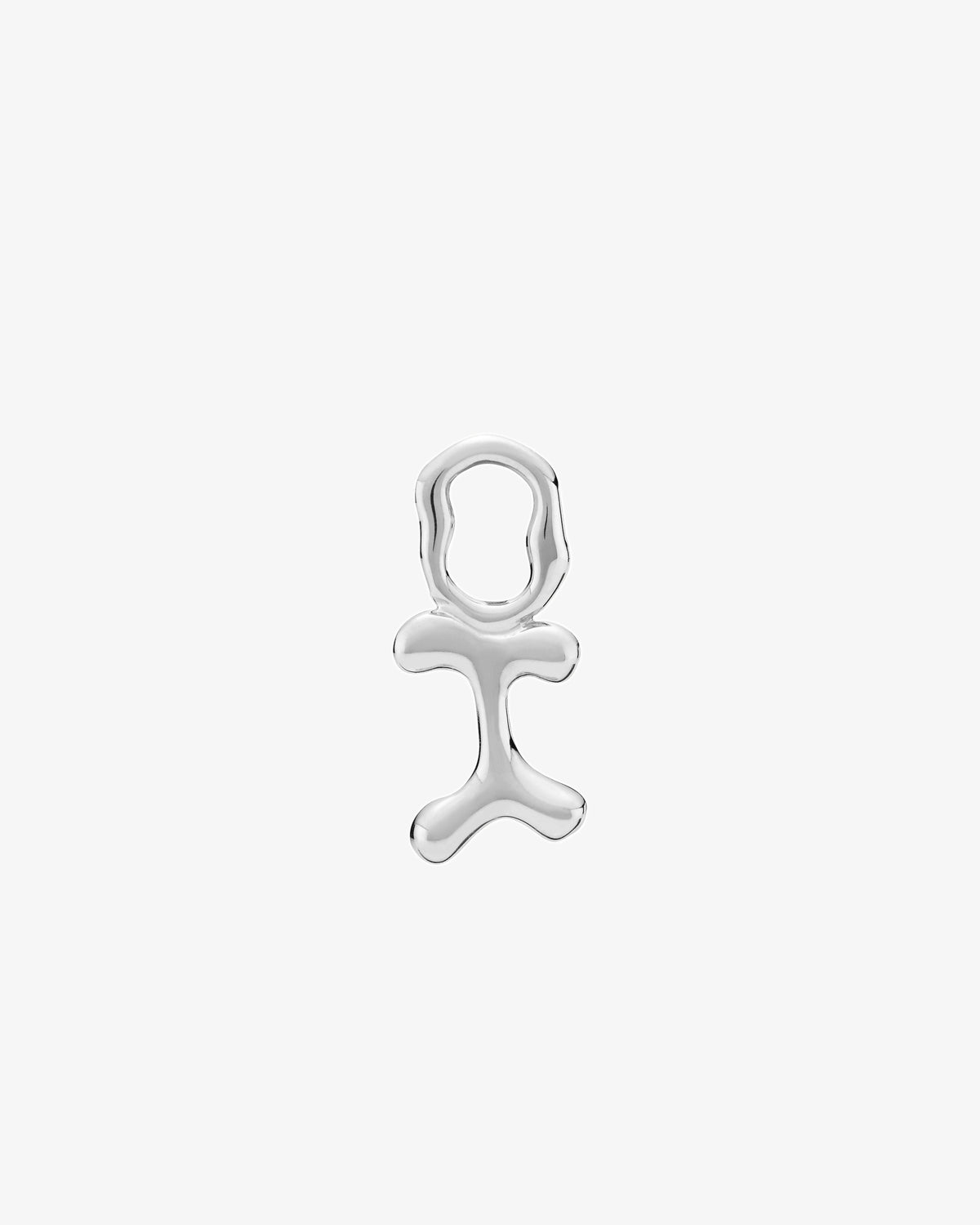 Maria Black Fluent Letter Charm in 925 sterling silver, front view, view 19